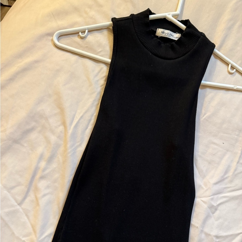 Black Stretchy Midi Bodycon Dress - Picture 3 of 5